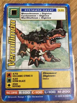 DIGIMON ST-104 Vermilimon Swedish Promo Card TCG Rare Bandai HP - Image 1