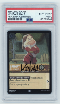 PSA Signed Kendall Hale Disney Lorcana Grumpy Bad-Tempered 10/204 illustrator - Image 1