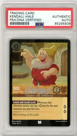 PSA Signed Kendall Hale Disney Lorcana Doc Leader of the Seven Dwarfs 5/204 - Image 1