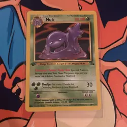 Pokemon TCG Muk Fossil Card 28/62 Regular 1st Edition Rare - Image 1