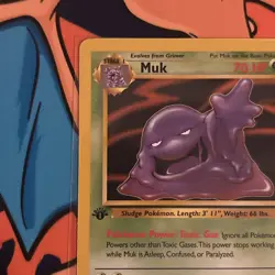 Pokemon TCG Muk Fossil Card 28/62 Regular 1st Edition Rare - Image 2