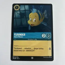 Disney Lorcana Demo Flounder Voice Of Reason Card - Rare - Image 1