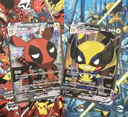 Pokemon Pikachu Deadpool & Pikachu Wolverine Cosplay ART Cards Set (Non-Tcg) - Image 1