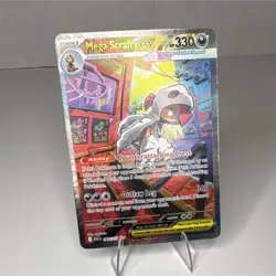Mega Scrafty EX Full Art Holo Pokemon Card 330 HP AK 285/217 Dark Type - Image 1