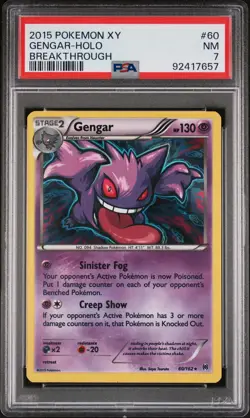 Pokemon X & Y Breakthrough Card #60 Gengar PSA 7 - Image 1