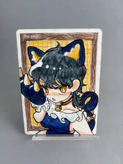 Hand Painted Altered MTG Card,swamp,Anime Girl,waifu [Excellent] FromJapan #5 - Image 1