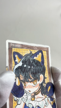 Hand Painted Altered MTG Card,swamp,Anime Girl,waifu [Excellent] FromJapan #5 - Image 2