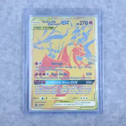 2021 POKEMON SM BLACK STAR PROMO #SM247 FULL ART/RESHIRAM & CHARIZARD GX - Image 1