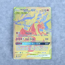 2021 POKEMON SM BLACK STAR PROMO #SM247 FULL ART/RESHIRAM & CHARIZARD GX - Image 3