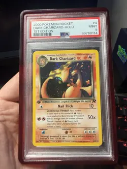 2000 POKEMON ROCKET 1ST EDITION #4 DARK CHARIZARD-HOLO PSA 9 - Image 1