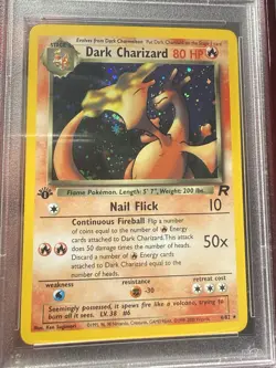 2000 POKEMON ROCKET 1ST EDITION #4 DARK CHARIZARD-HOLO PSA 9 - Image 2