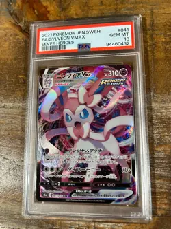 Pokemon 2021 Eevee Heroes Full Art SYLVEON VMAX Japanese #041 PSA 10 Gem Mint 2 - Image 1