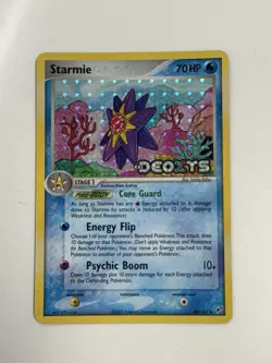 Pokemon TCG Starmie 48/107 Deoxys Reverse Holo Stamp Mid Era - Image 1
