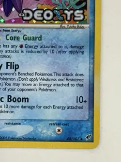 Pokemon TCG Starmie 48/107 Deoxys Reverse Holo Stamp Mid Era - Image 4