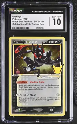 2021 Pokemon Black Star Promos Greninja Celebrations ETB CGC 10 #SWSH144 - Image 1