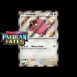 Pokemon TCG Lechonk Scarlet Violet: Paldean Fates 207/091 Holo Shiny Rare - Image 1