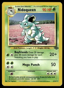 Nidoqueen #23 - Rare - Pokemon Jungle - LP - Image 1