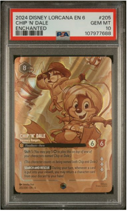Disney Lorcana Azurite Sea Chip 'N' Dale Recovery Rangers Enchanted #205 PSA 10 - Image 1