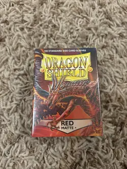 Dragon Shield 100 Red Matte Standard Card Size Sleeve - Image 1