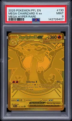 2025 POKEMON PFL EN-PHANTASMAL FLAMES MEGA HYPER RARE MEGA CHARIZARD X EX PSA 9 - Image 1