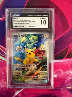Pikachu 001/SV-P Pre-Order Japanese CGC Graded 10 Pokemon TCG - Image 1
