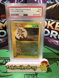 2003 Pokemon Skyridge Ledian Reverse Holo #15 PSA 9 Mint - Image 1