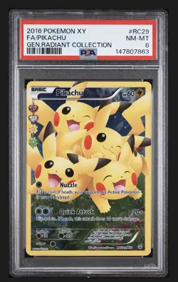 Pokemon Pikachu RC29 Generations Radiant Collection Full Art Holo 2016 PSA 8 - Image 1
