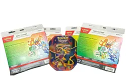 4x Pokemon First Partner Illustration Collection and 1x mega Charizard tin - Image 3