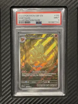 2023 PSA 9 Ninetales #199 Illustration Rare Pokemon TCG S&V Obsidian Flames - Image 1