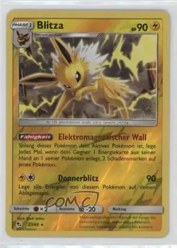 Jolteon German Reverse Foil Pokemon Sun & Moon Hidden Fates #23 - Image 1
