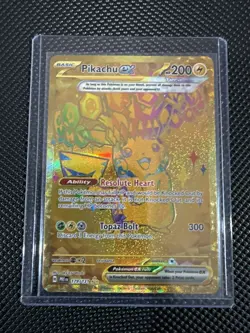 Pikachu EX Prismatic Evolutions Holo Hyper Rare Gold Card 179/131 SV - Image 1