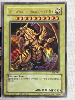 Egyptian God Cards GBI-001 002 003 Ra Slifer Obelisk Set Ultra Rare Yu-Gi-Oh! NM - Image 2