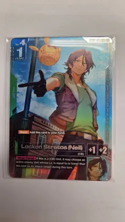 Lockon Stratos (Neil) Pilot Card ST07-011 Bandai Gundam Newtype Challenge - Image 1