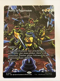 Waves of Aggression Borderless Teenage Mutant Ninja Turtles Mythic NM Rare - Image 1