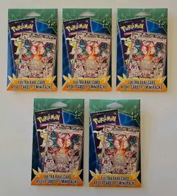 Lot of 5 Pokemon Mini Packs 3 Packs 1 Ultra Rare 4 Foil Cards Sealed - Image 1