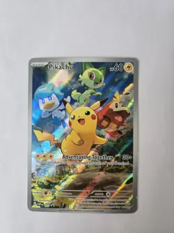Pokemon Pikachu 027 Adventuring Together Promo Holo Full Art Sv Scarlet Violet - Image 1