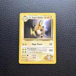 Lt. Surge's Raichu 28/132 Rare Pokemon Gym Heroes NEAR MINT - Image 1