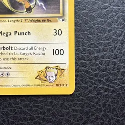 Lt. Surge's Raichu 28/132 Rare Pokemon Gym Heroes NEAR MINT - Image 4