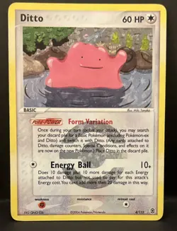Pokemon Ditto FireRed & LeafGreen 4/112 Reverse Holo Rare 2004 Pokeball - Image 1