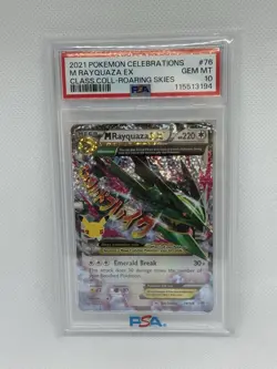 2021 POKEMON CELEBRATIONS CLASSIC COLLECTION #76 M RAYQUAZA EX PSA 10 - Image 1