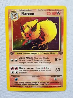 1999 POKEMON JUNGLE 1ST EDITION #3 FLAREON HOLO RARE WOTC VTG F1 - Image 1