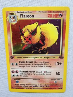 1999 POKEMON JUNGLE 1ST EDITION #3 FLAREON HOLO RARE WOTC VTG F1 - Image 3