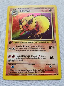 1999 POKEMON JUNGLE 1ST EDITION #3 FLAREON HOLO RARE WOTC VTG F1 - Image 5