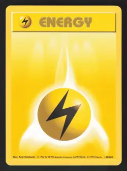 Lightning Energy 100/102 Common Pokemon Base Set Shadowless - Image 1