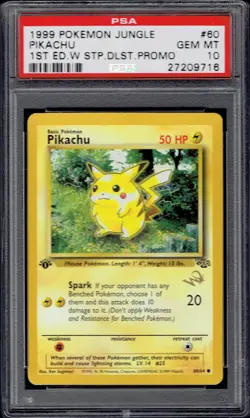 1999 Pokemon Pikachu 1st Edition Wizard Stamp 60/64 PSA 10 (Jungle) - Image 1