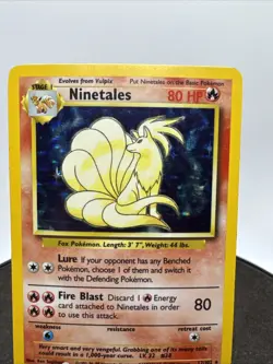Pokemon TCG Ninetales 12/102 Base Set Holo Rare Vintage WOTC - Image 3
