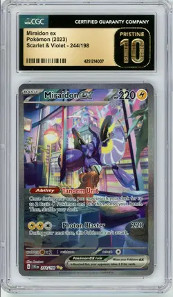 Pokemon Miraidon EX #244 Scarlet and Violet CGC Pristine 10 - Image 1