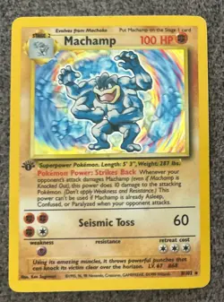 Pokemon TCG Machamp Base Set 8/102 Holo Unlimited Holo Rare - Image 1