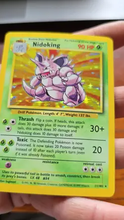 1999 Pokemon Nidoking - Holo 14/102 Base Set - Vintage - BEAUTY - Image 2