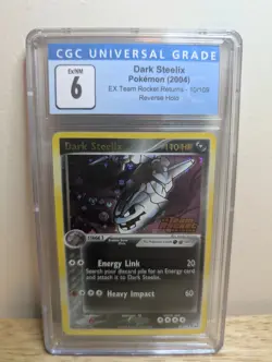 CGC 6 Dark Steelix 10/109 Reverse Holo Ex Team Rocket Returns. Pokemon Card. PSA - Image 1